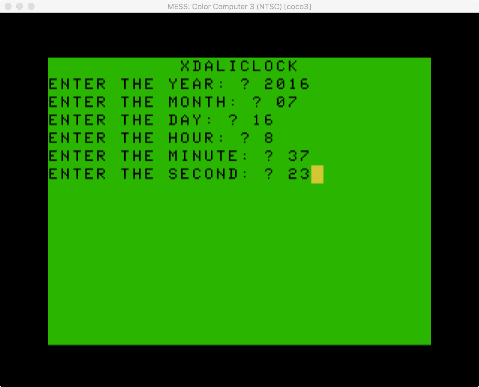 Enter
Date and Time
Screen